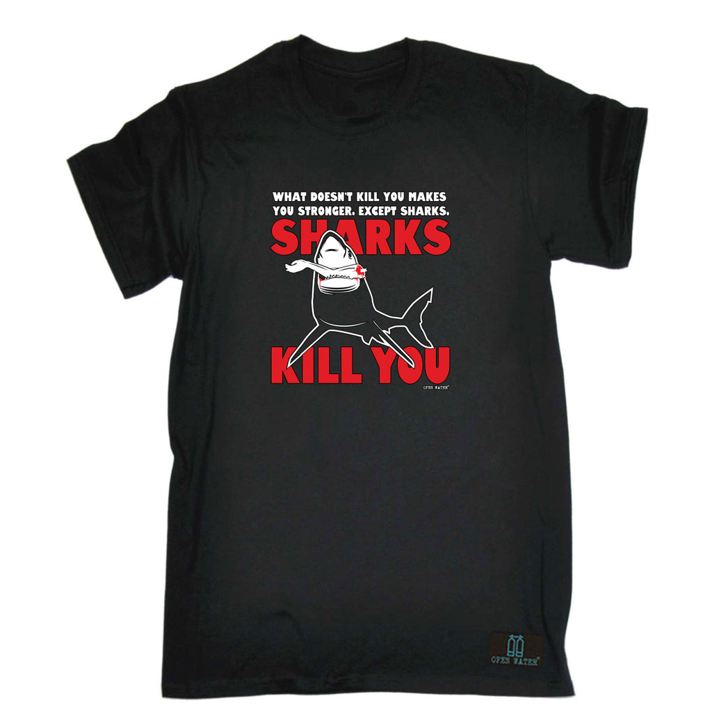 Ow Sharks Kill You - Mens Funny T-Shirt Tshirts