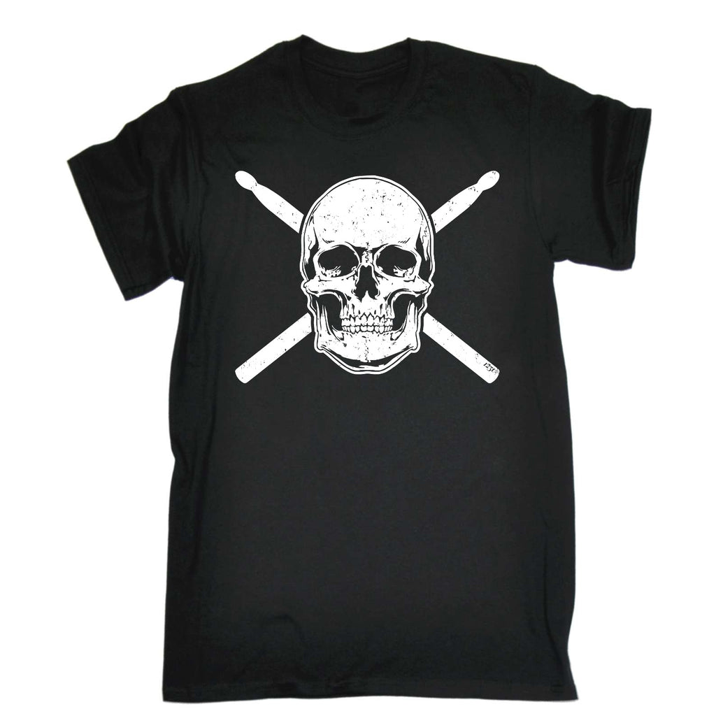 Skull Drumsticks Drums Music - Mens Funny T-Shirt Tshirts