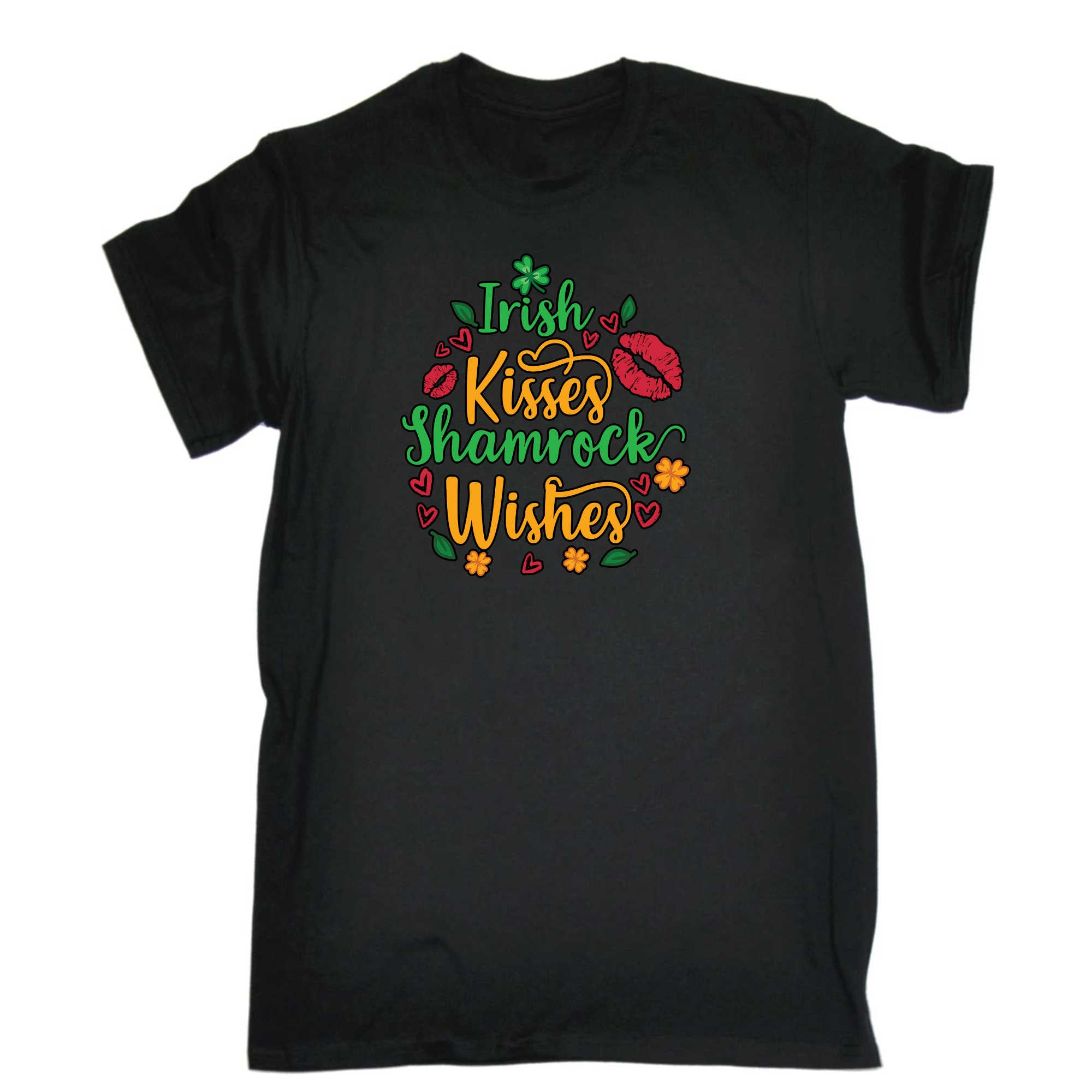 Irish Kisses Shamrock Wishes St Patricks Day Ireland - Mens 123t Funny T-Shirt Tshirts