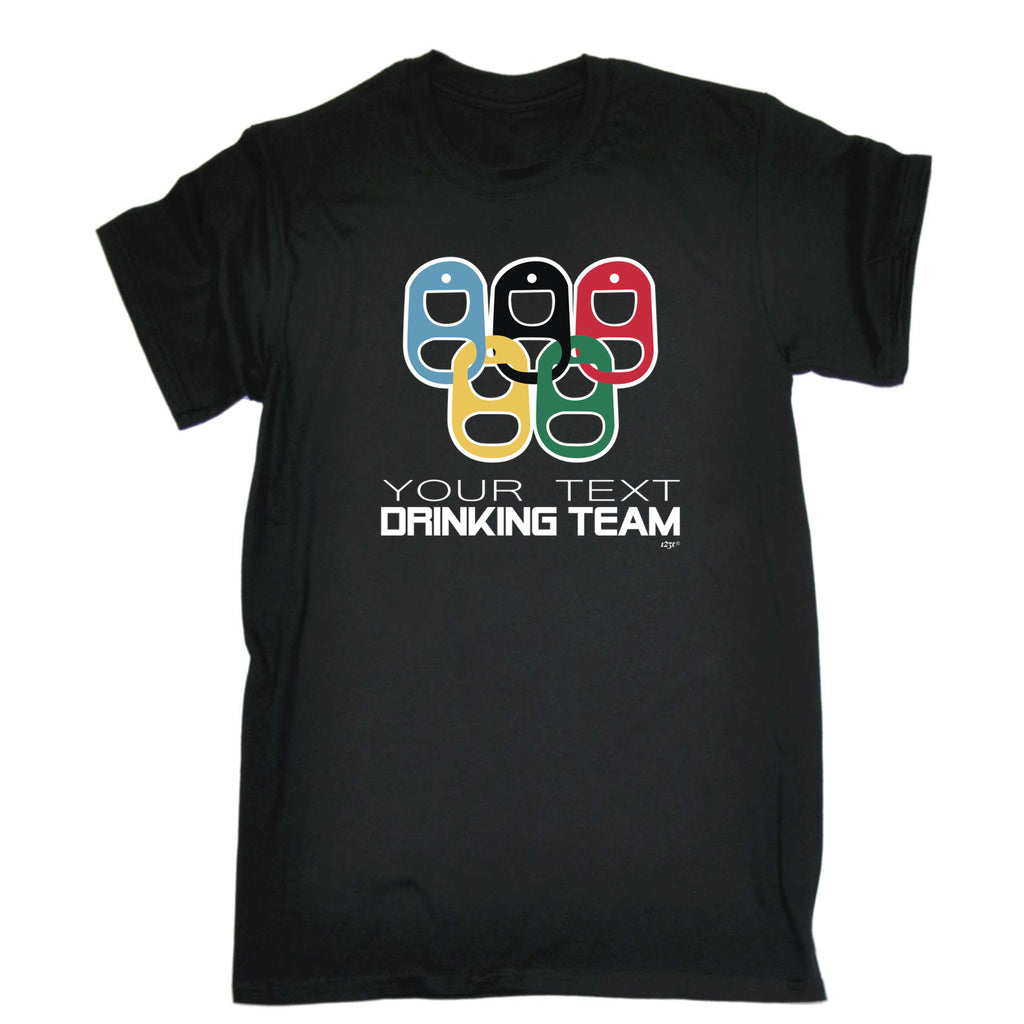 Your Text Drinking Team Rings Personalised - Mens Funny T-Shirt Tshirts