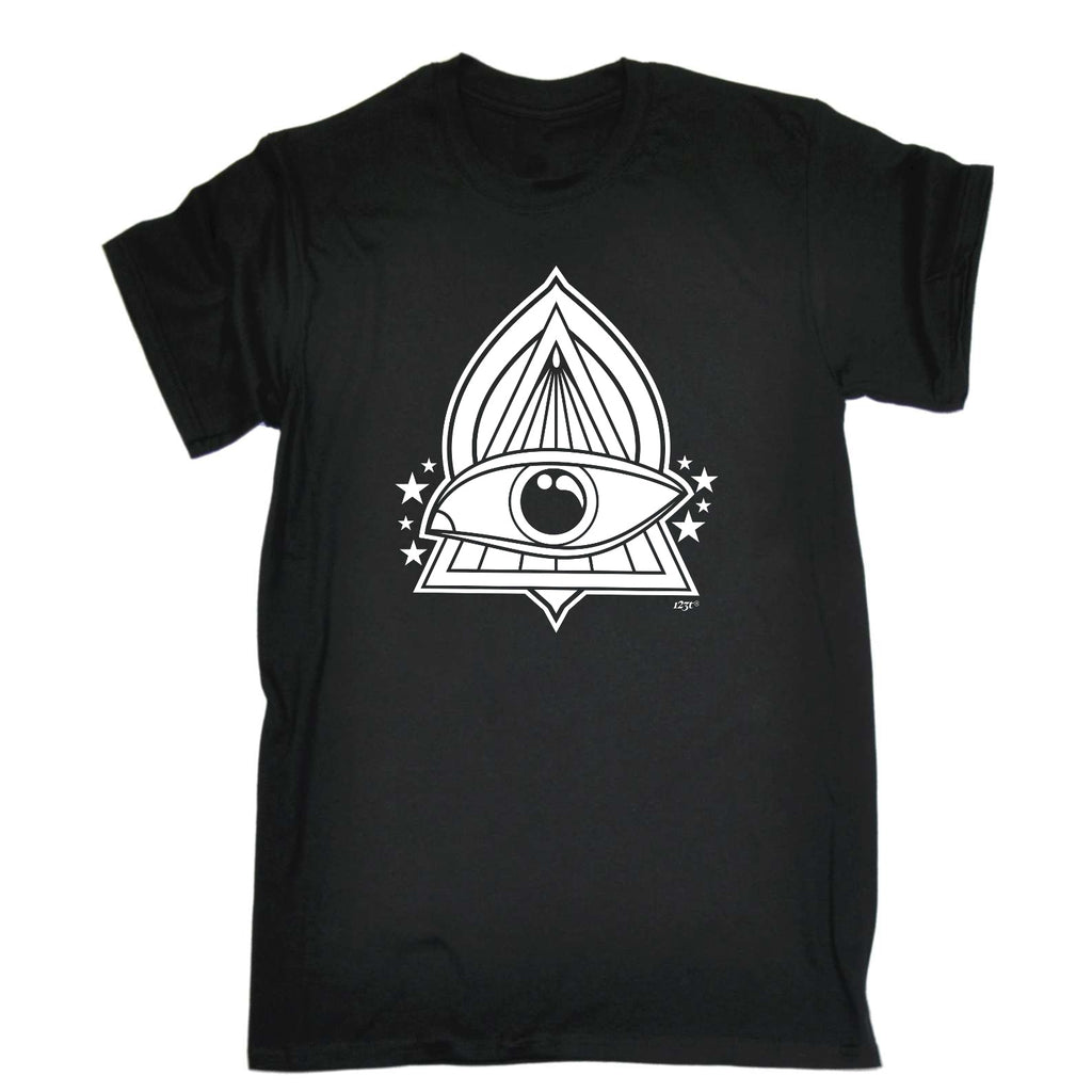 Festival Triangle Eye White - Mens Funny T-Shirt Tshirts