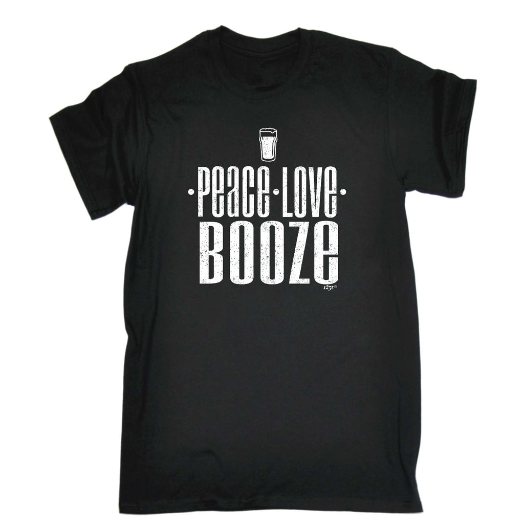 Peace Love Booze - Mens Funny T-Shirt Tshirts