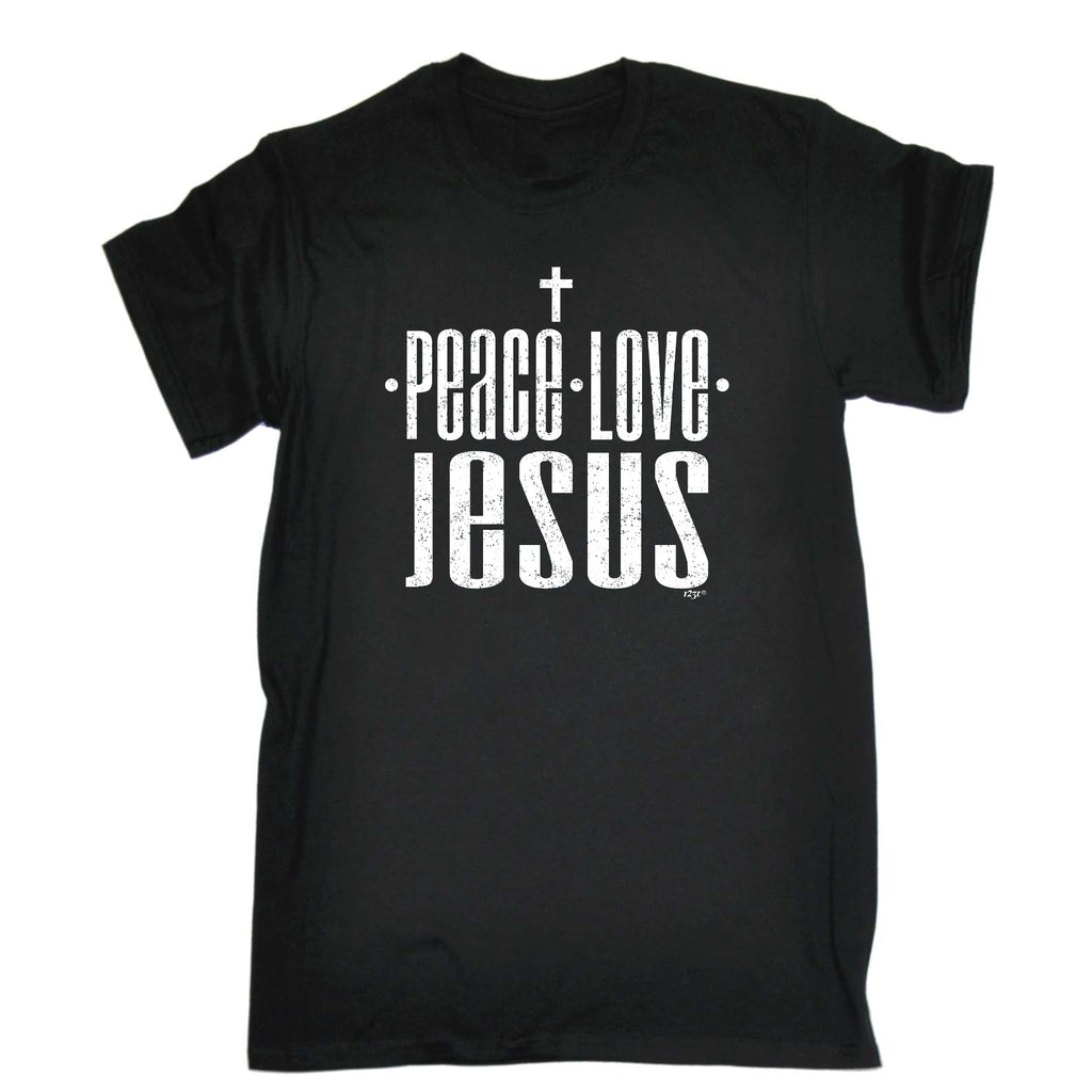 Peace Love Jesus - Mens Funny T-Shirt Tshirts