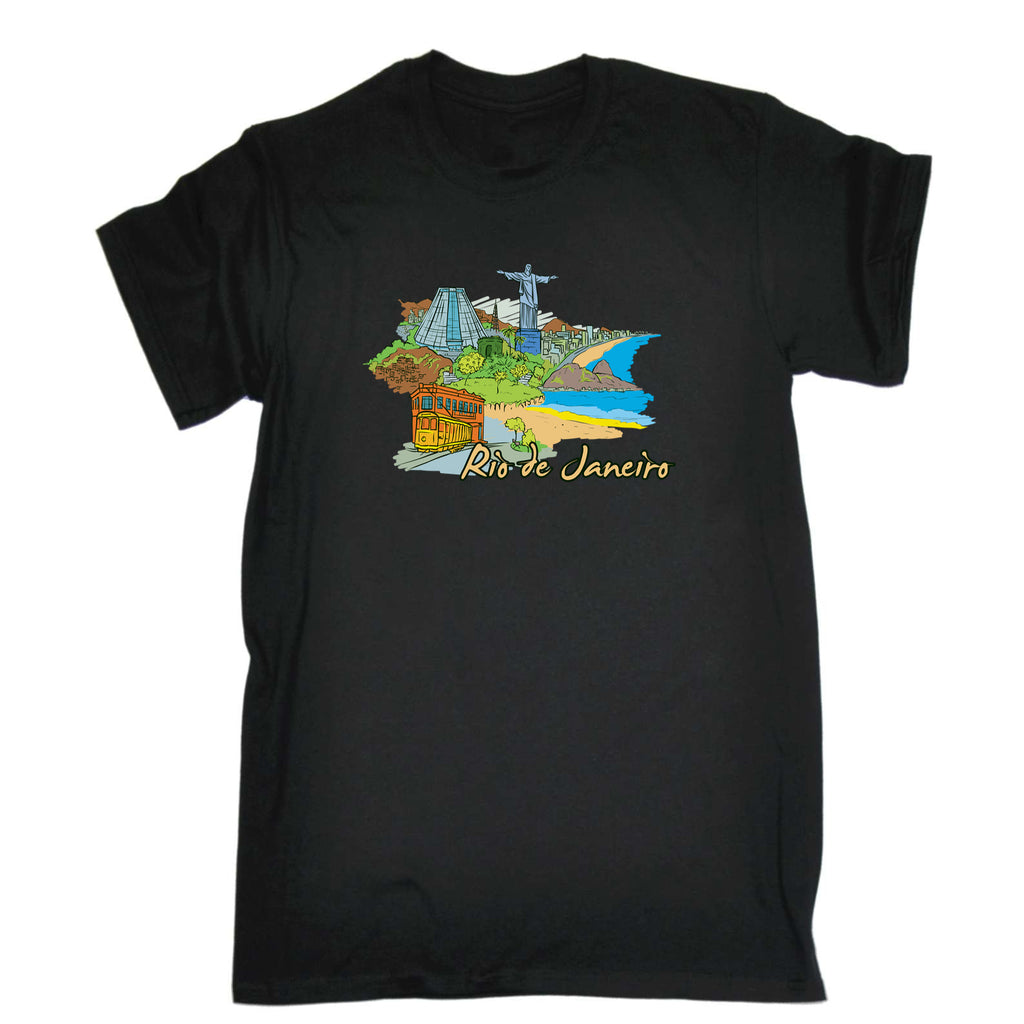 Rio De Janeiro Brazil Country Flag Destination - Mens 123t Funny T-Shirt Tshirts