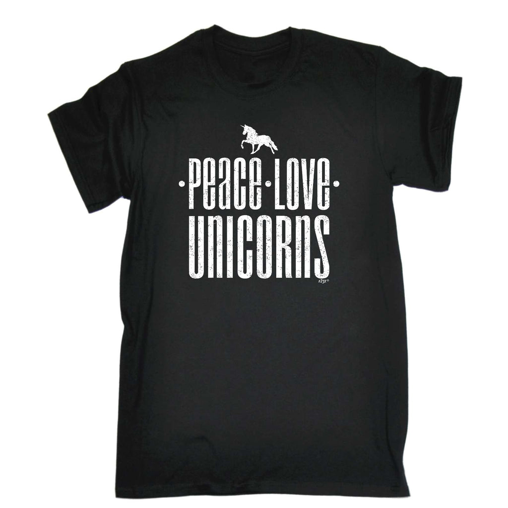 Peace Love Unicorn - Mens Funny T-Shirt Tshirts