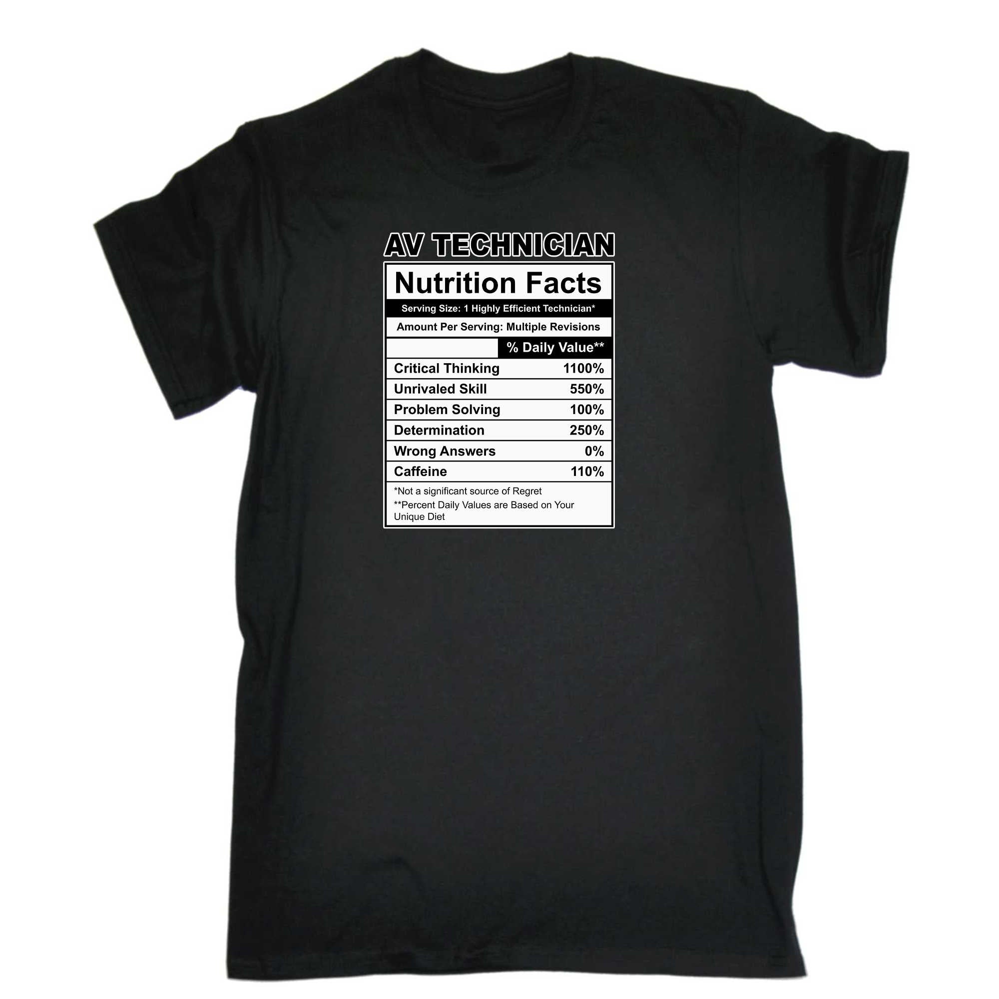 Av Tecnician Nutrition Facts - Mens 123t Funny T-Shirt Tshirts