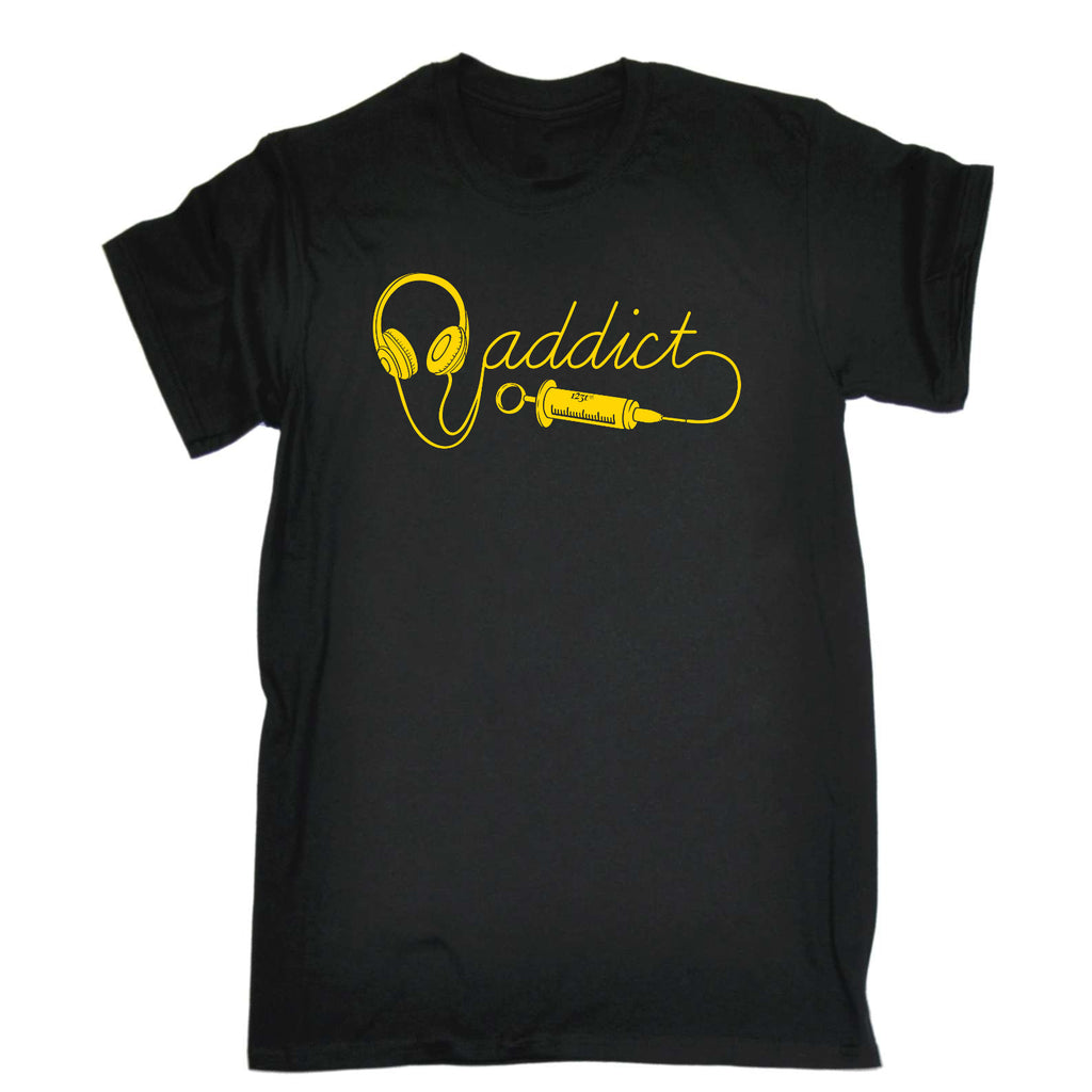 Dj Addict Headphone Head Phones Music - Mens Funny T-Shirt Tshirts