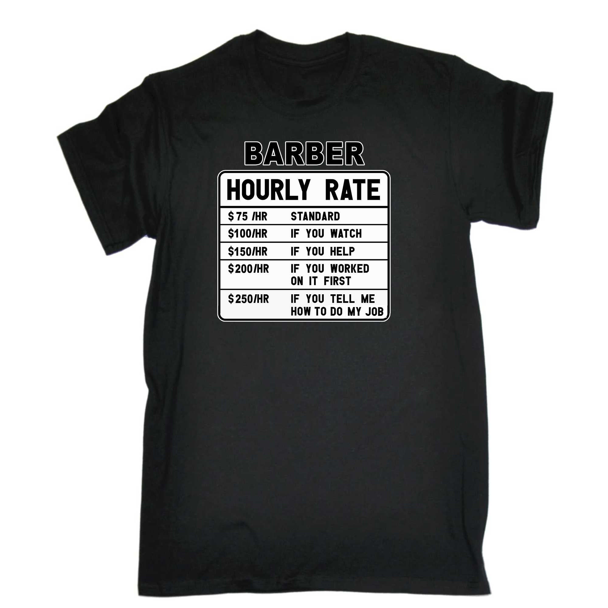 Barber Hourly Rate - Mens 123t Funny T-Shirt Tshirts