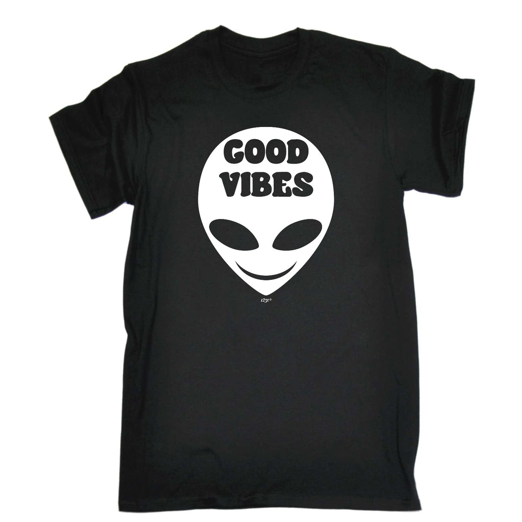 Festival Good Vibes Alien White - Mens Funny T-Shirt Tshirts
