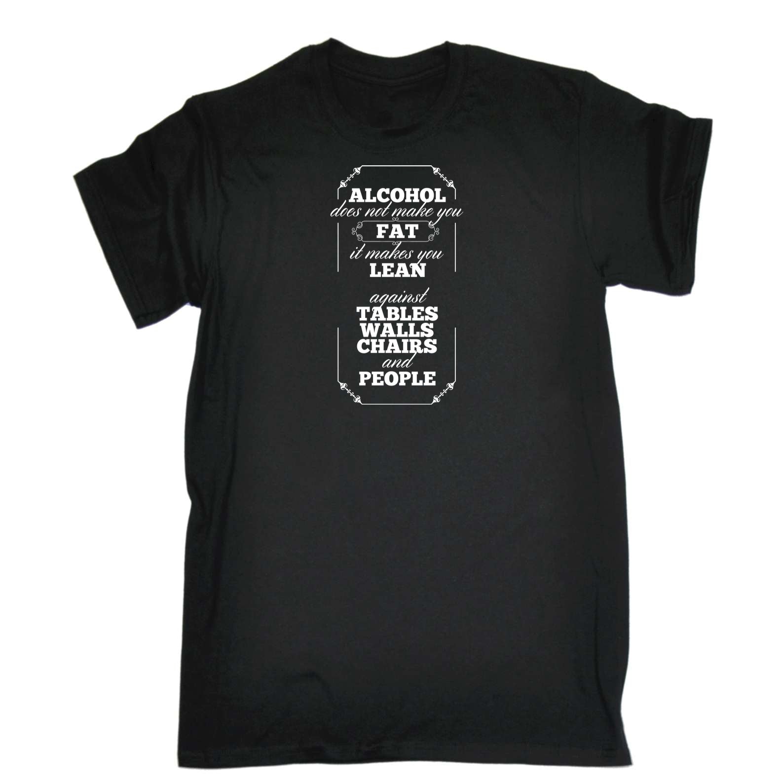 Alcohol Makes You Lean Beer Wine - Mens 123t Funny T-Shirt Tshirts