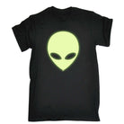 Alien Head Glow In The Dark - Mens Funny T-Shirt Tshirts