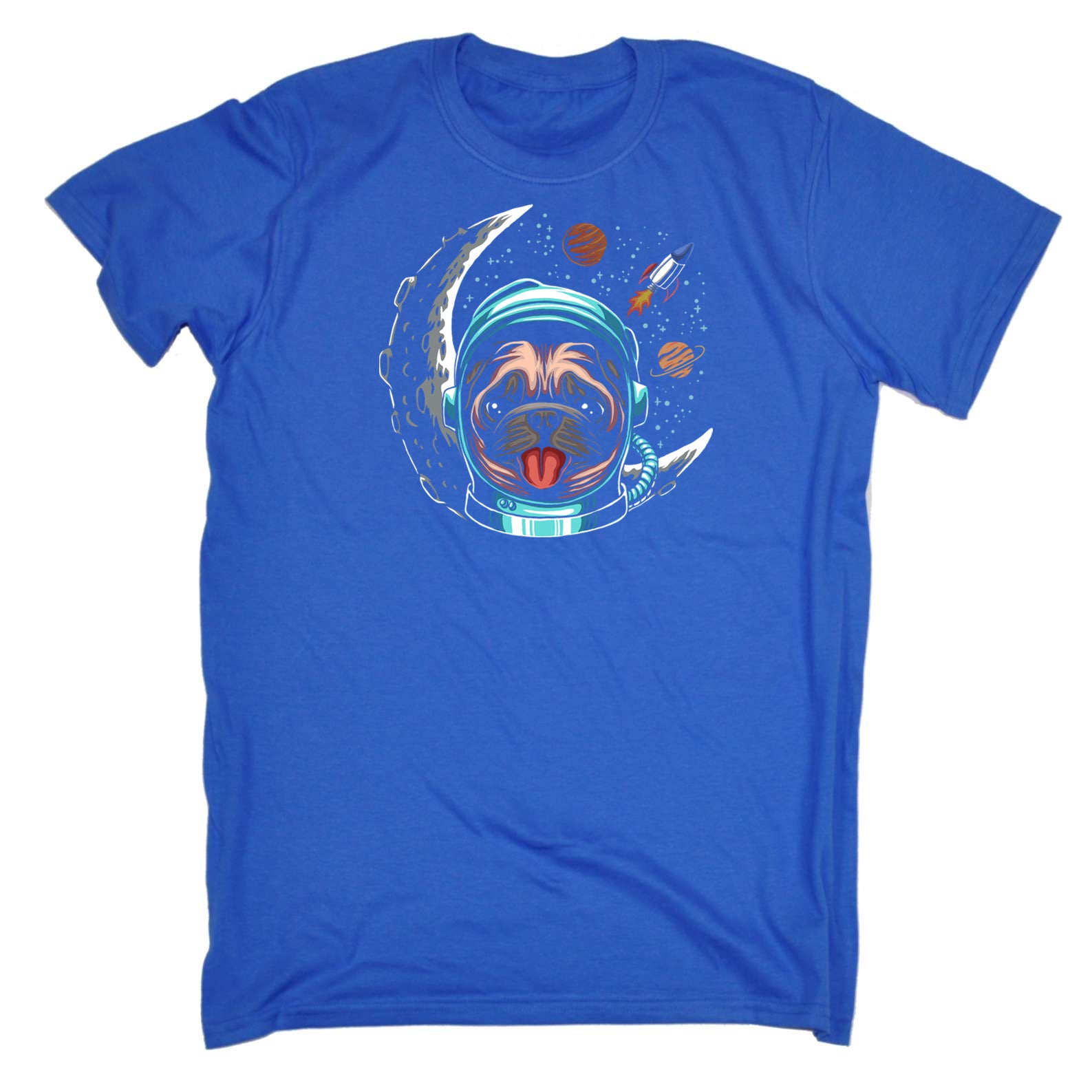 Astronaut Space Pug Dog - Mens 123t Funny T-Shirt Tshirts