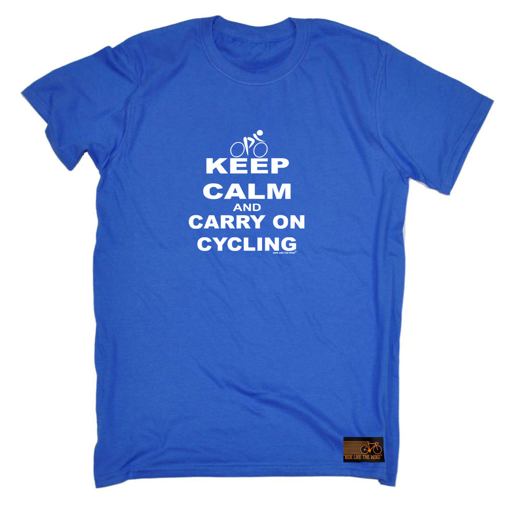 Rltw Keep Calm And Carry On Cycling - Mens Funny T-Shirt Tshirts