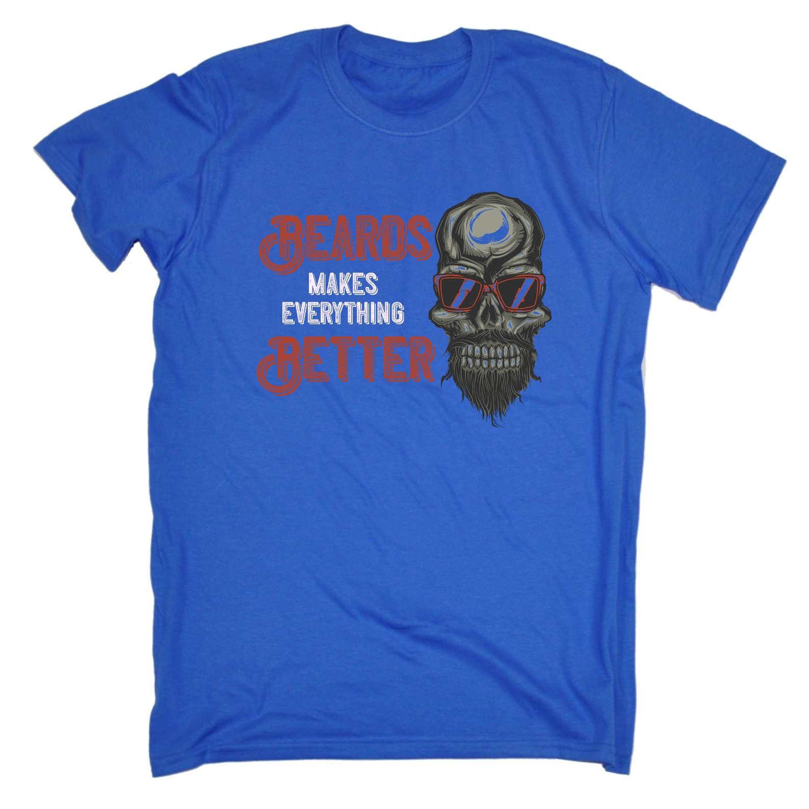 Biker Skull Beards Make Everything Better Motorbike Motorcycle - Mens Funny T-Shirt Tshirts