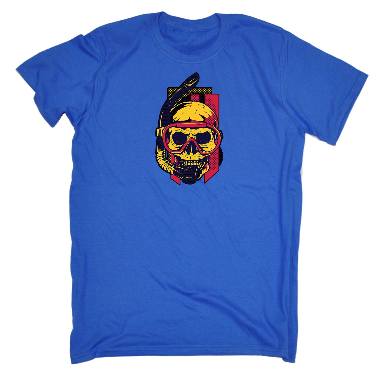 Retro Skull Diver Open Water - Mens 123t Funny T-Shirt Tshirts