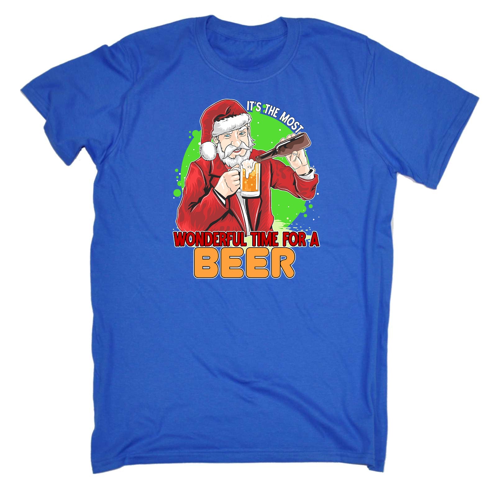 Most Wonderful Time For A Beer Christmas Xmas Santa - Mens Funny T-Shirt Tshirts