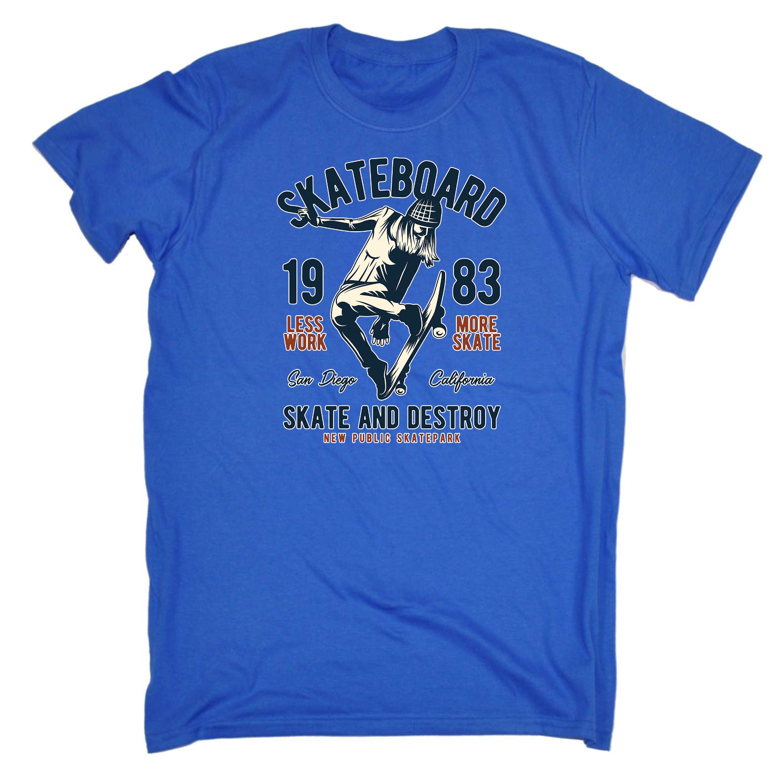 Skateboard Skate And Destroy Board California - Mens Funny T-Shirt Tshirts