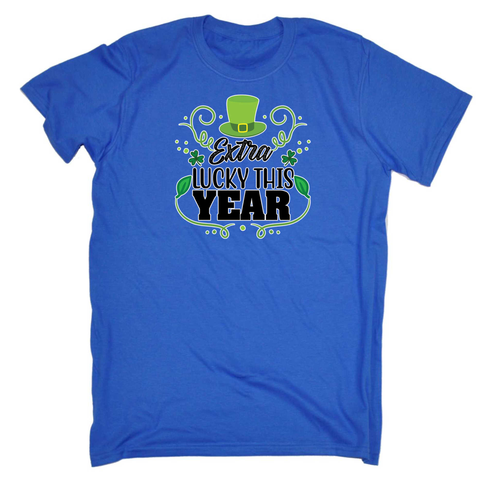 Extra Lucky This Year Irish St Patricks Day Ireland - Mens 123t Funny T-Shirt Tshirts