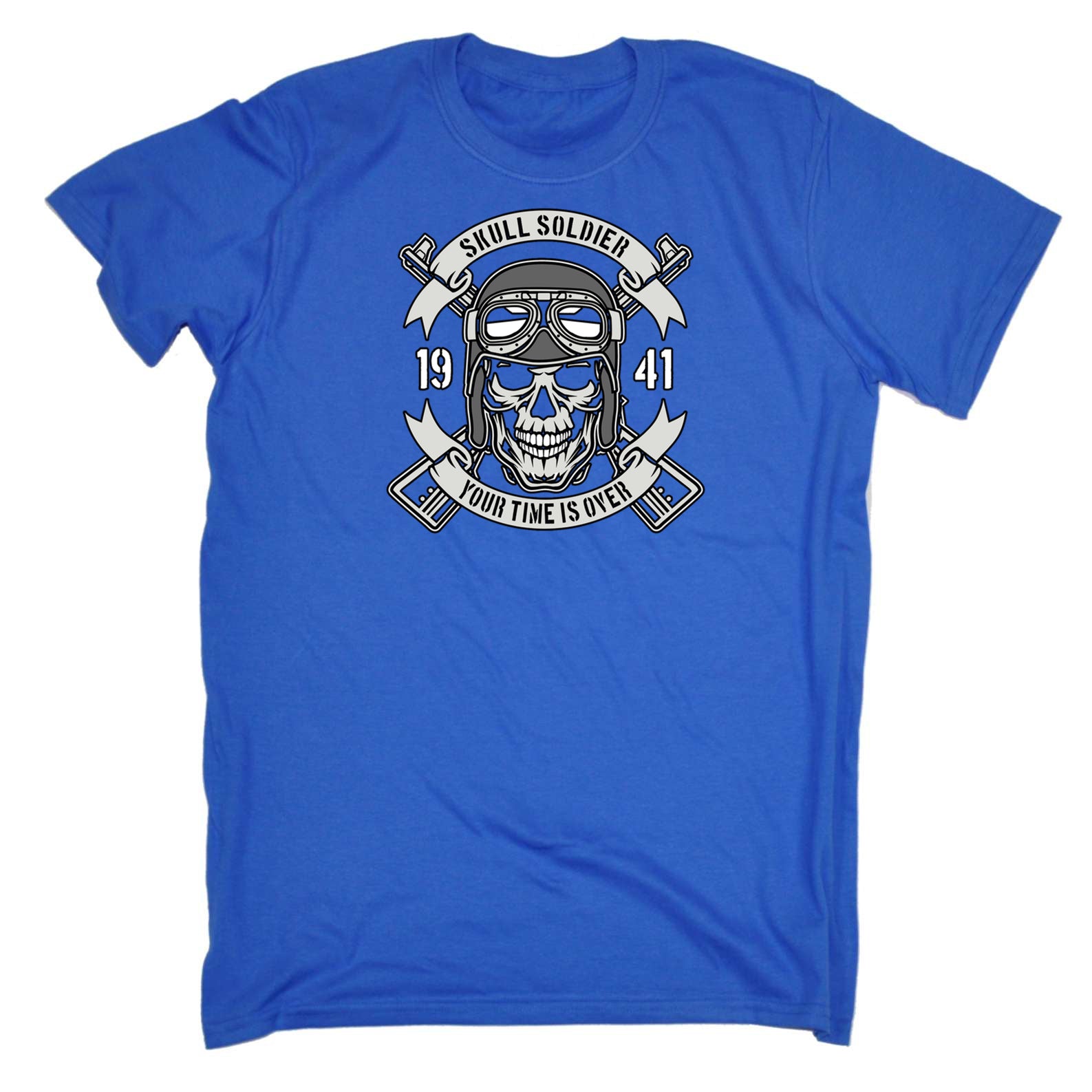 Skull Soldier Your Time Is Over Fashion - Mens 123t Funny T-Shirt Tshirts