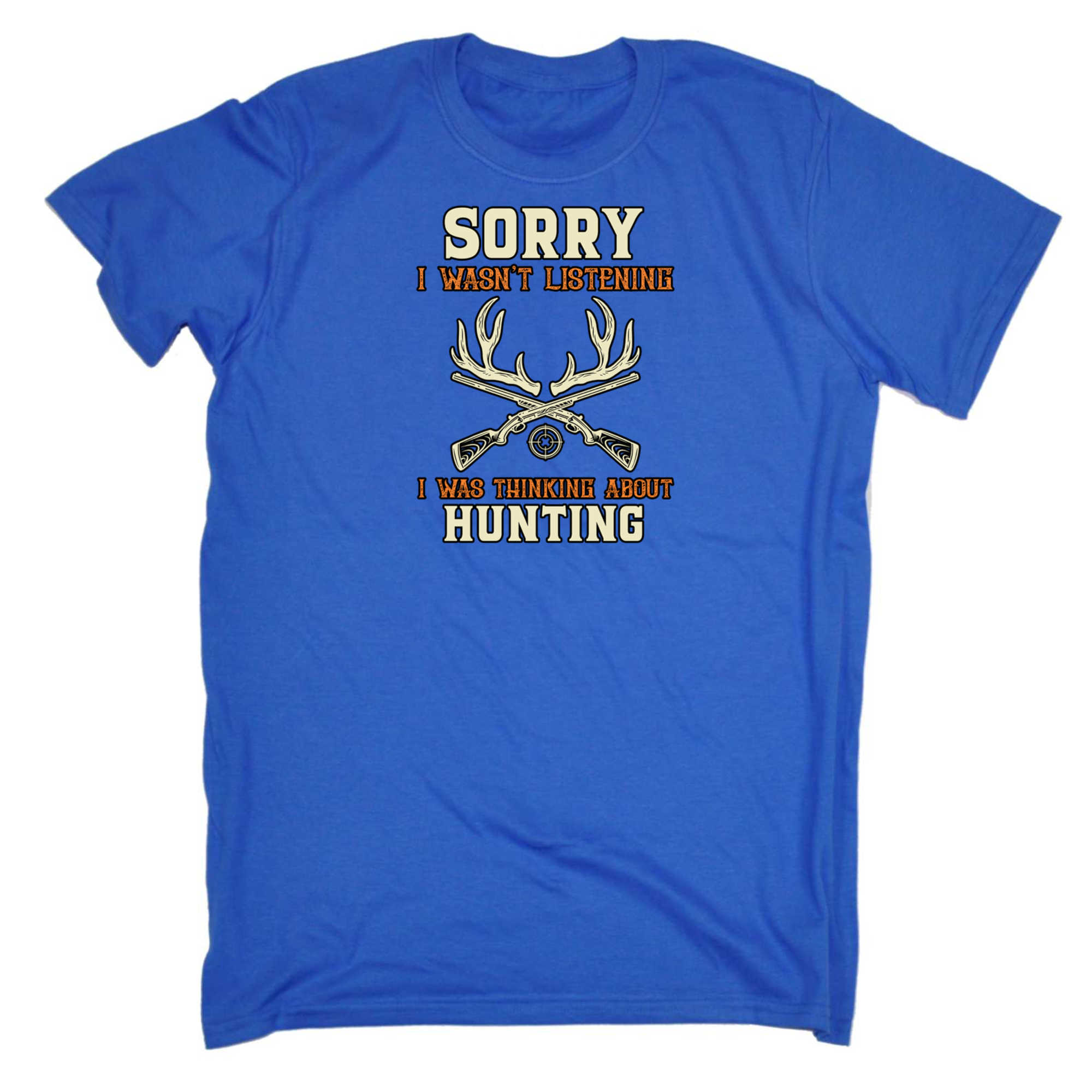 Deer Wasnt Listening I Was Thinking About Hunting - Mens 123t Funny T-Shirt Tshirts