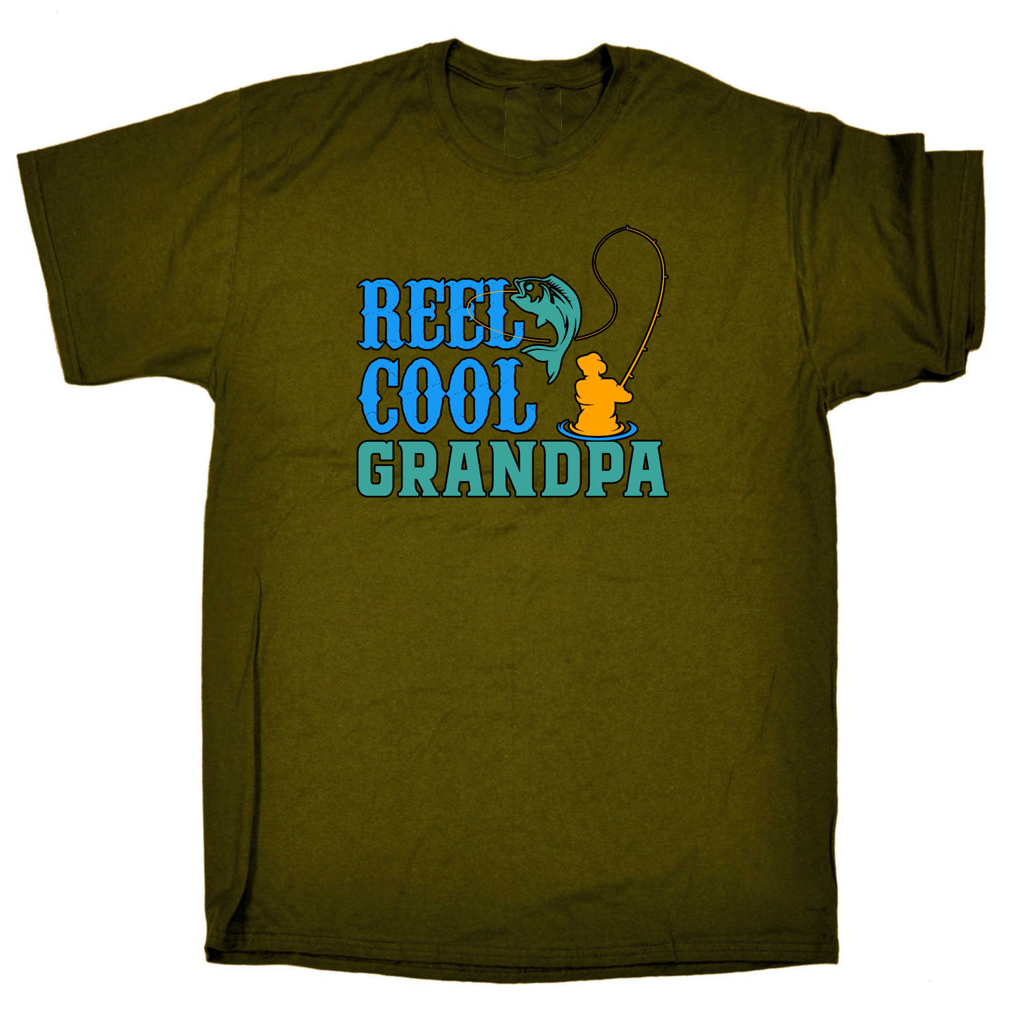 Reel Cool Grandpa Fishing Fish - Mens 123t Funny T-Shirt Tshirts