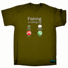 Dw Fishing Is Calling Me - Mens Funny T-Shirt Tshirts