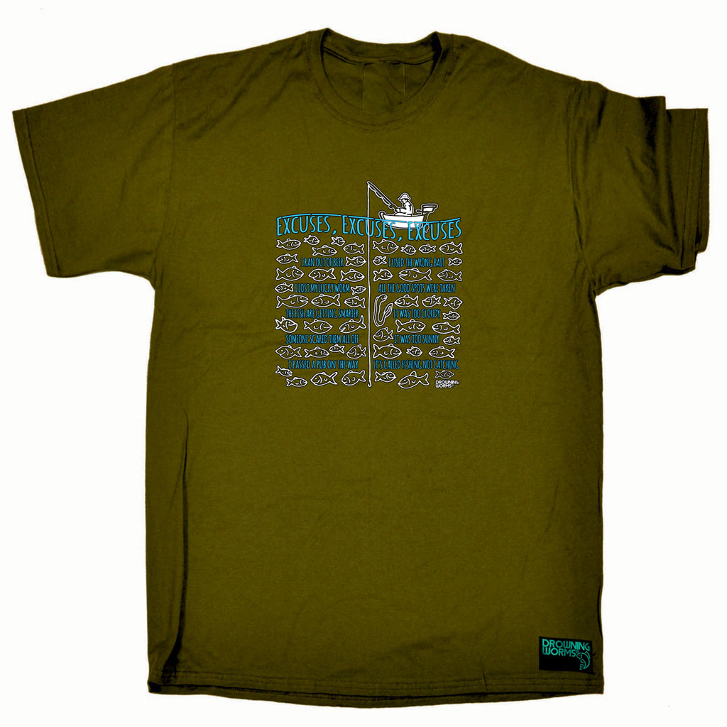 Dw Fishing Excuses - Mens Funny T-Shirt Tshirts