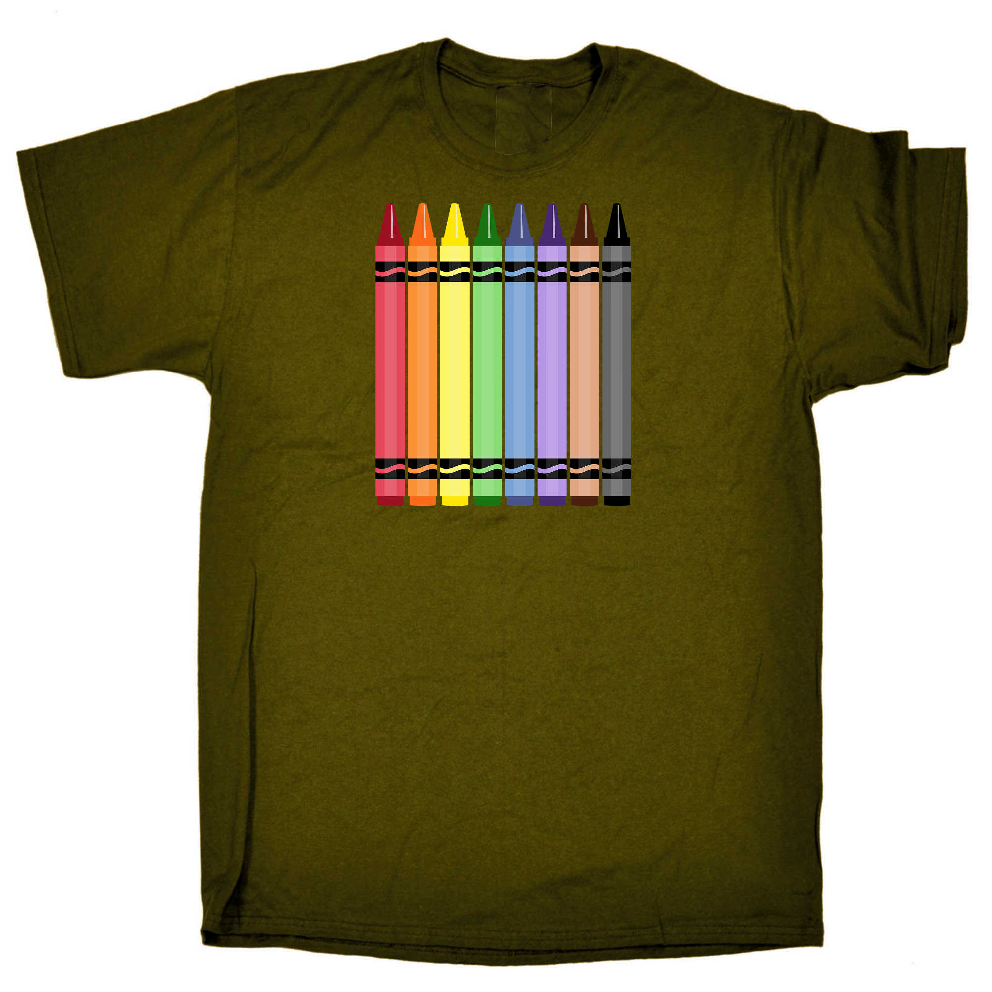 World Book Day Crayon V2 School Teacher - Mens 123t Funny T-Shirt Tshirts