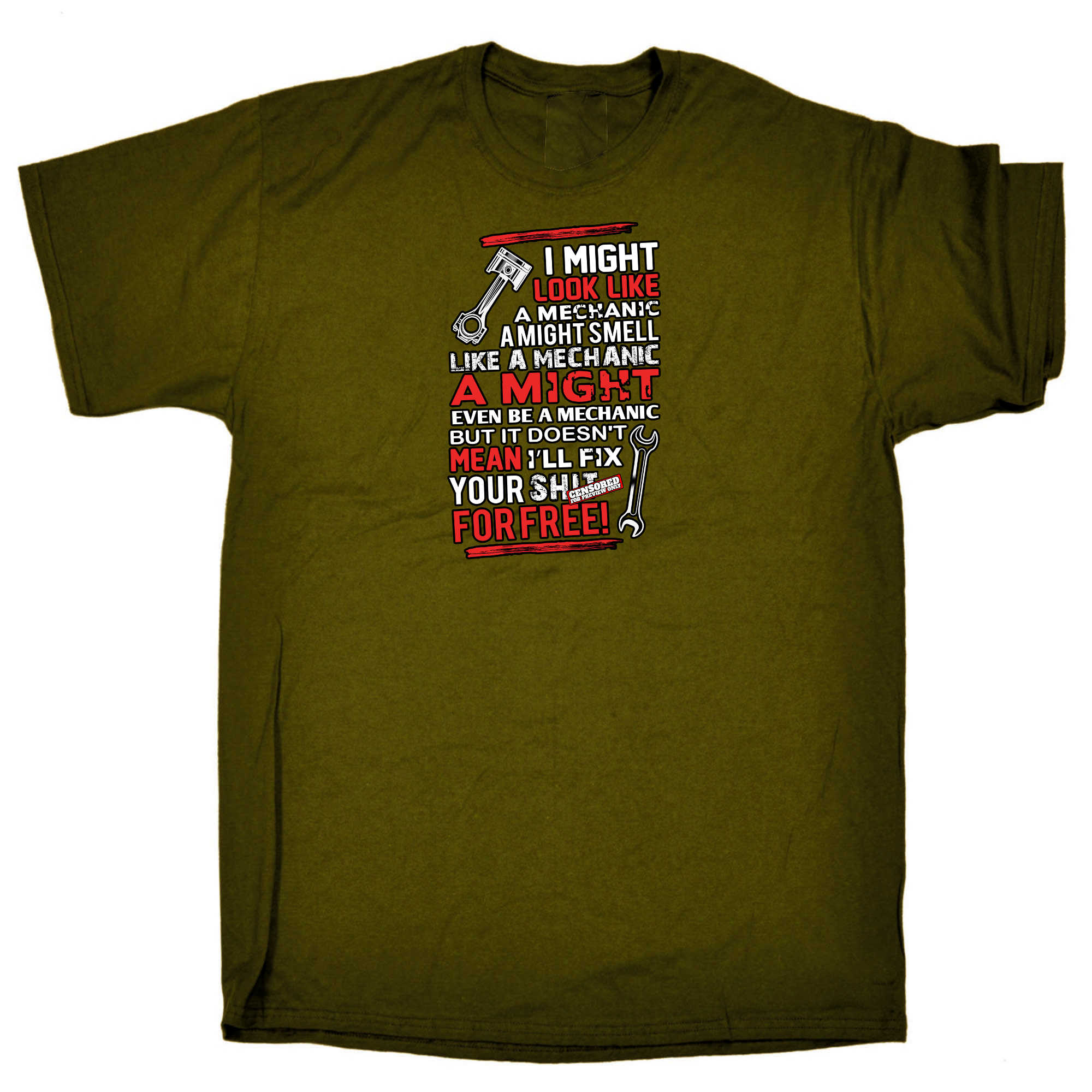 Might Look Like A Mechanic Fix For Free - Mens 123t Funny T-Shirt Tshirts
