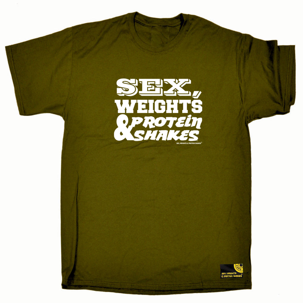 Swps Sex Weights Protein Shakes D1 White - Mens Funny T-Shirt Tshirts