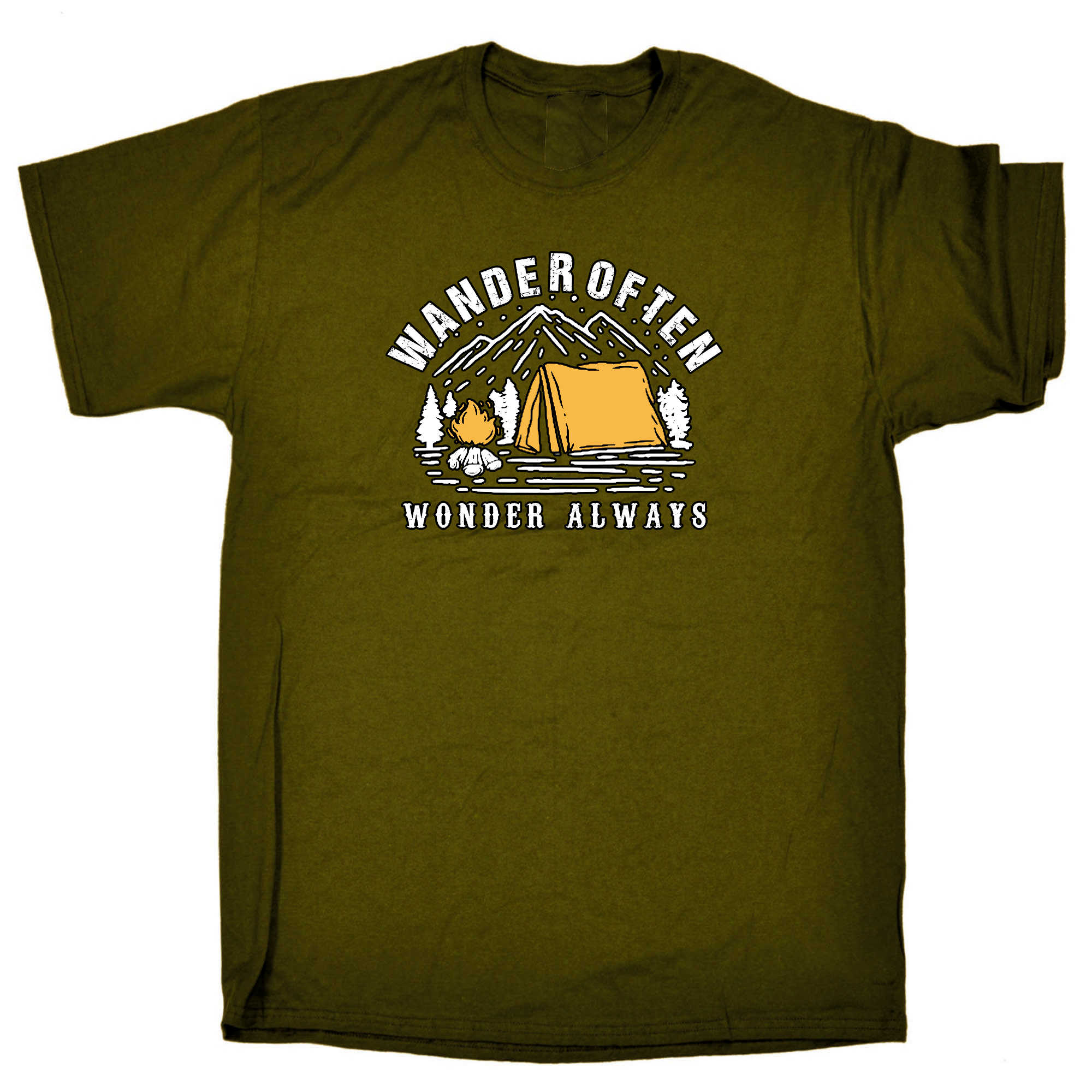Wander Often Wonder Always Camping Hiking - Mens 123t Funny T-Shirt Tshirts