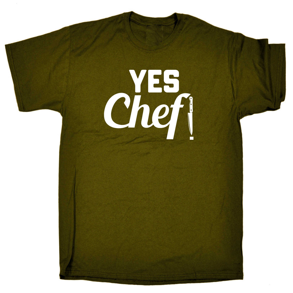 Yes Chef Kitchen Cooking - Mens 123t Funny T-Shirt Tshirts