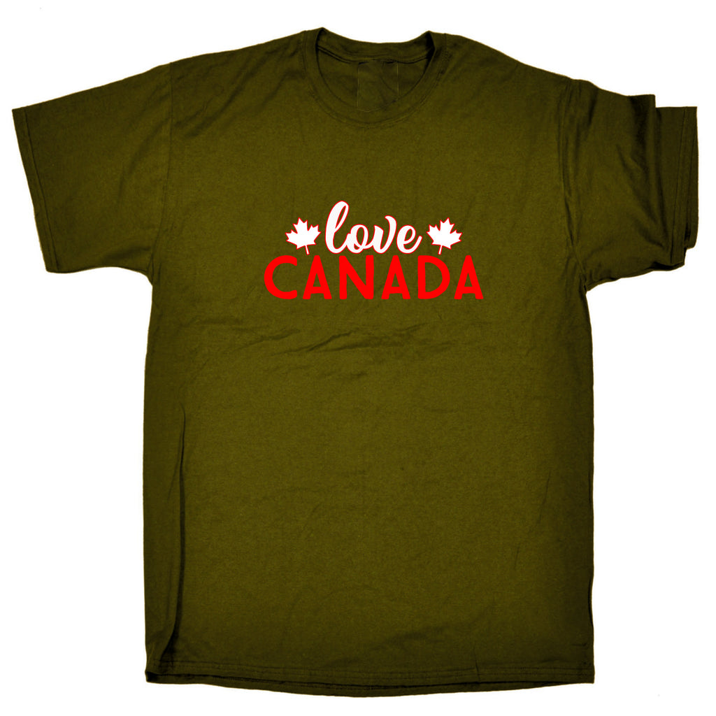 Love Canada Country Flag - Mens 123t Funny T-Shirt Tshirts
