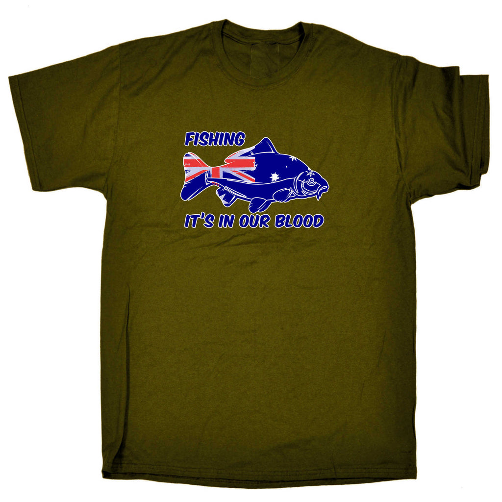 Fishing Its In Our Blood Australia - Mens 123t Funny T-Shirt Tshirts
