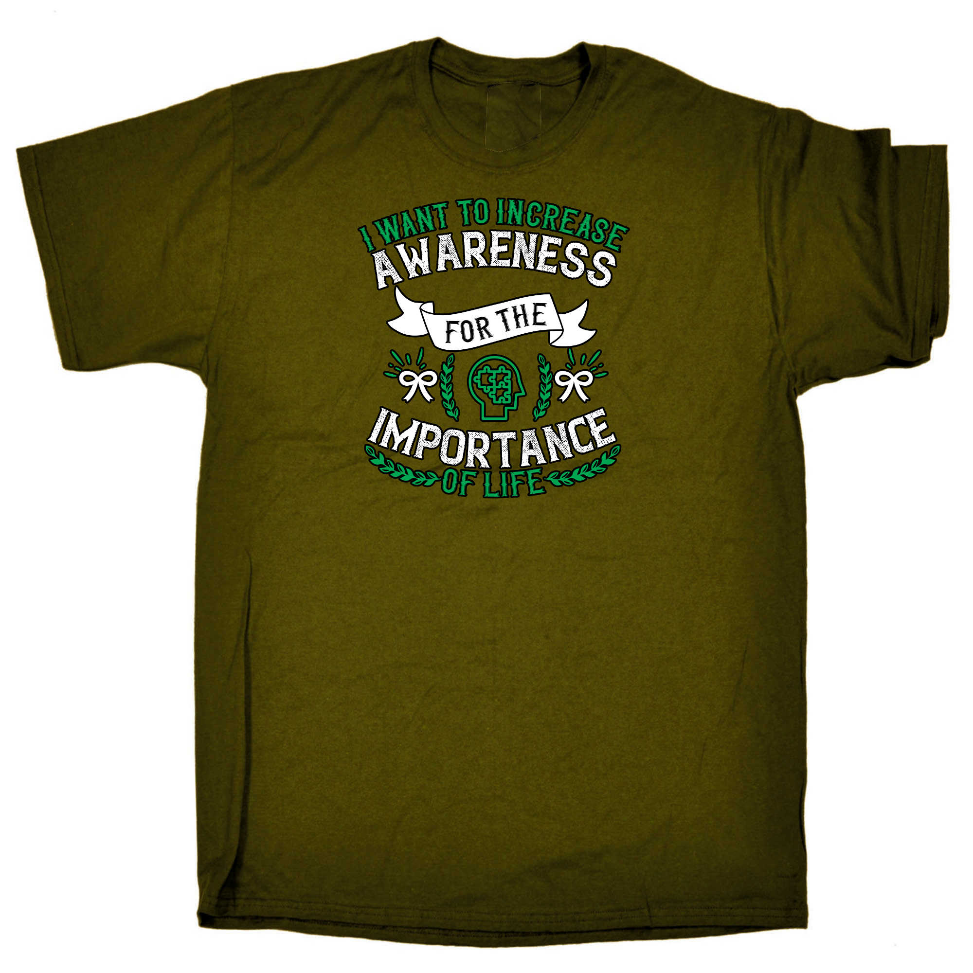 I Want To Increase Awareness For The Importance Of Life Autism - Mens 123t Funny T-Shirt Tshirts