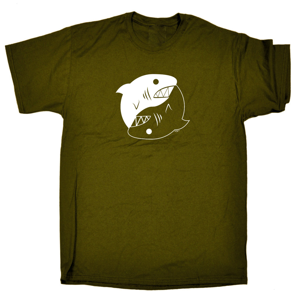 Yin Yang Shark - Mens Funny T-Shirt Tshirts