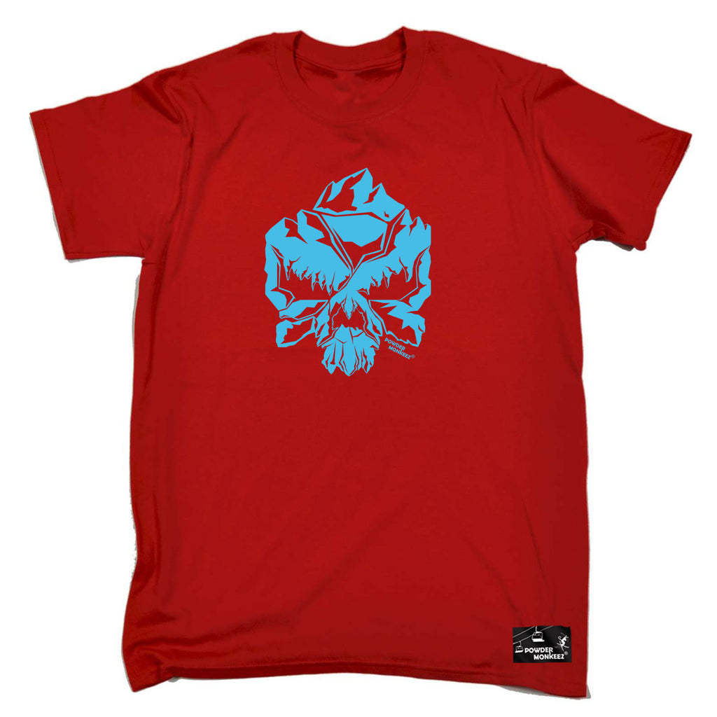 Pm Skull Mountain Blue - Mens Funny T-Shirt Tshirts