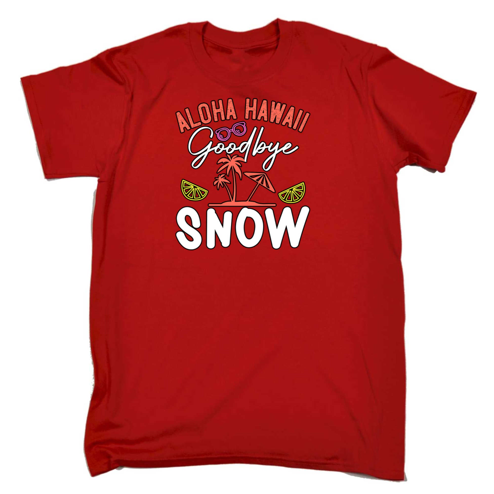 Aloha Hawaii Goodbye Snow Holiday - Mens 123t Funny T-Shirt Tshirts
