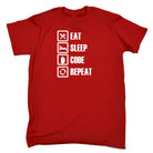 Eat Sleep Code Repeat Web Designer Computer Programmer - Mens 123t Funny T-Shirt Tshirts