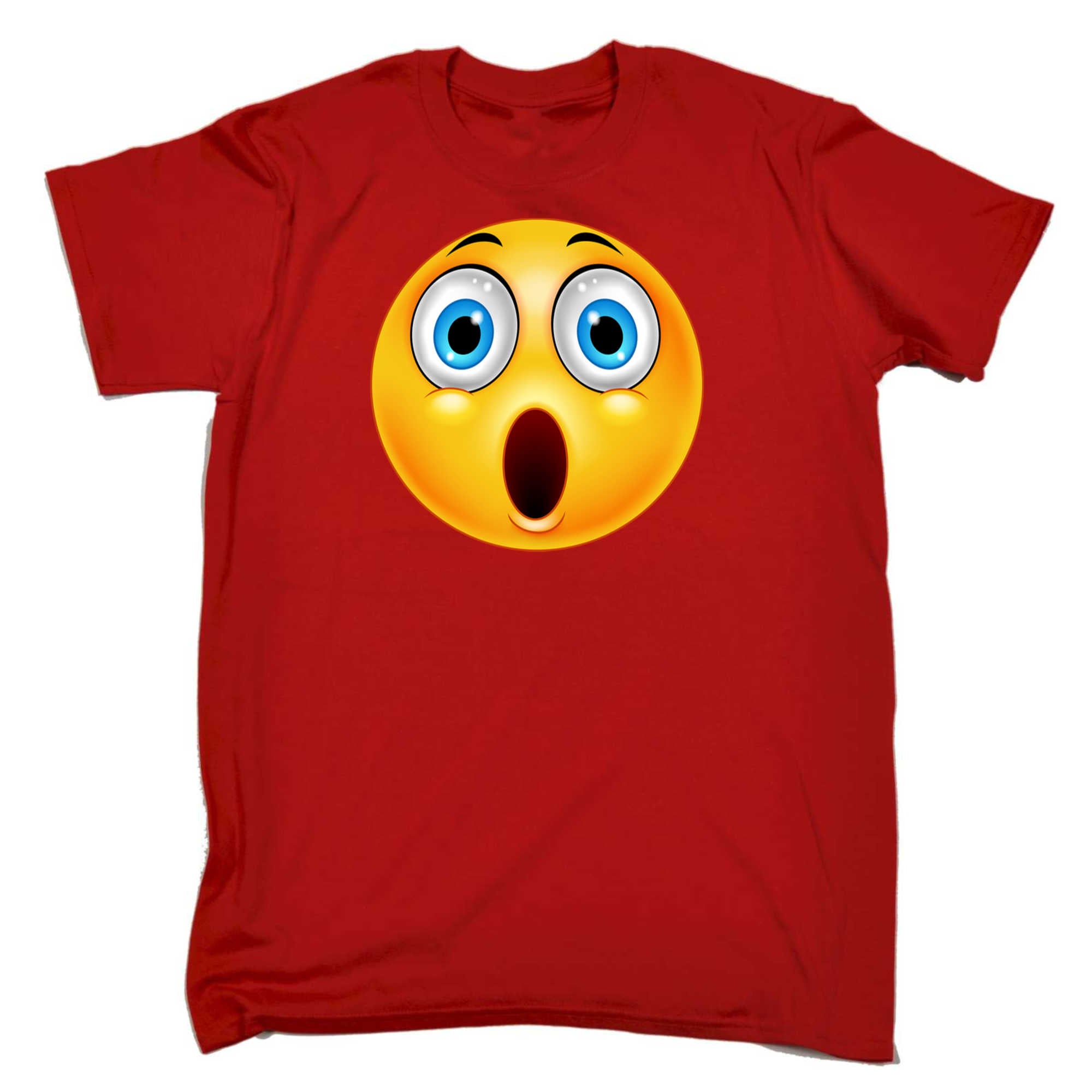 Surprised Emoticon Smile Face Icon - Mens 123t Funny T-Shirt Tshirts