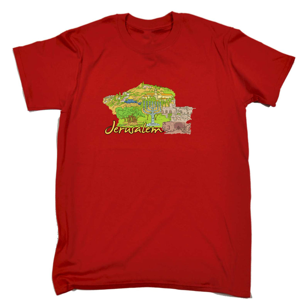 Jerusalem Israel Country Flag Destination - Mens 123t Funny T-Shirt Tshirts