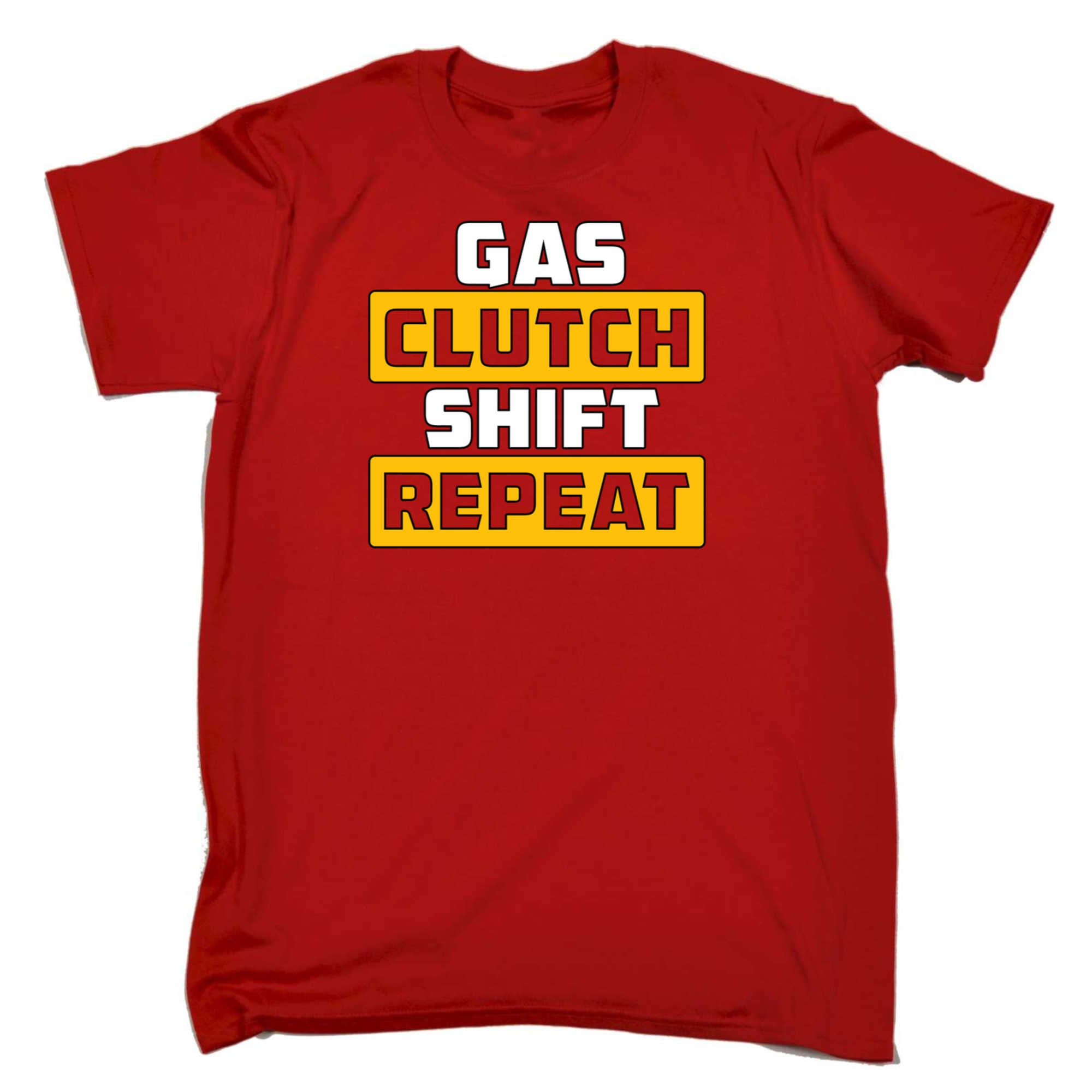 Gas Clutch Shift Repeat Car Mechanic - Mens 123t Funny T-Shirt Tshirts