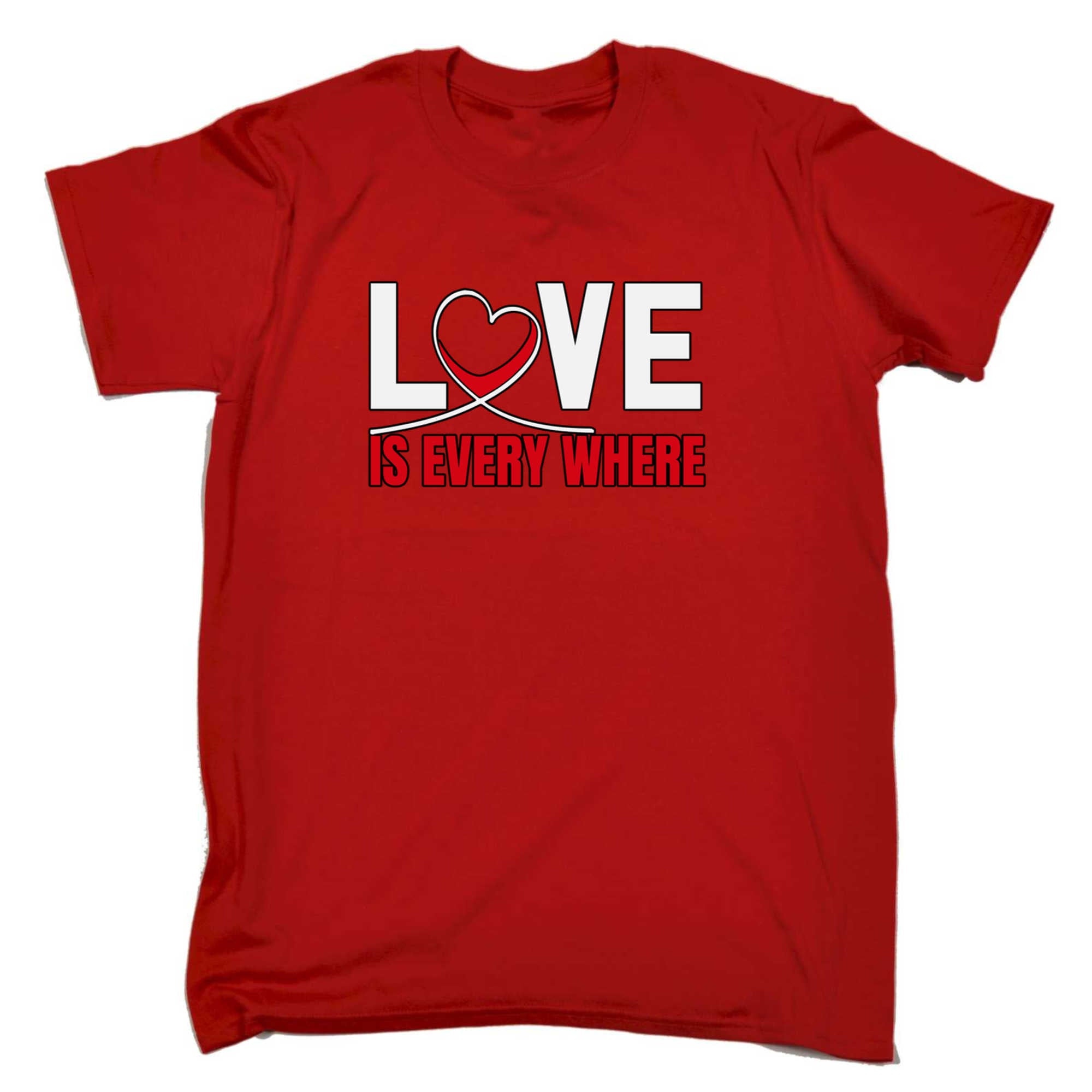 Love Is Every Where Valentines Day - Mens 123t Funny T-Shirt Tshirts