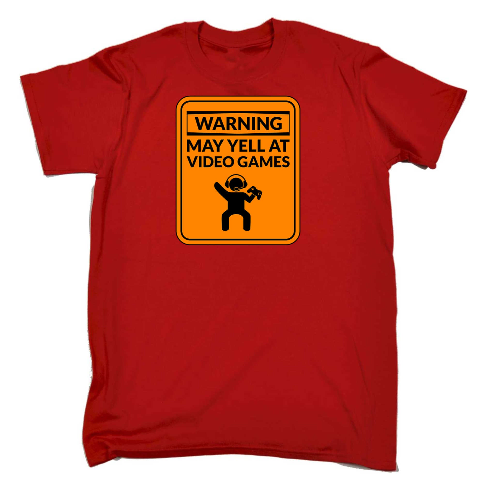 Warning May Yell At Video Games Gamer - Mens 123t Funny T-Shirt Tshirts