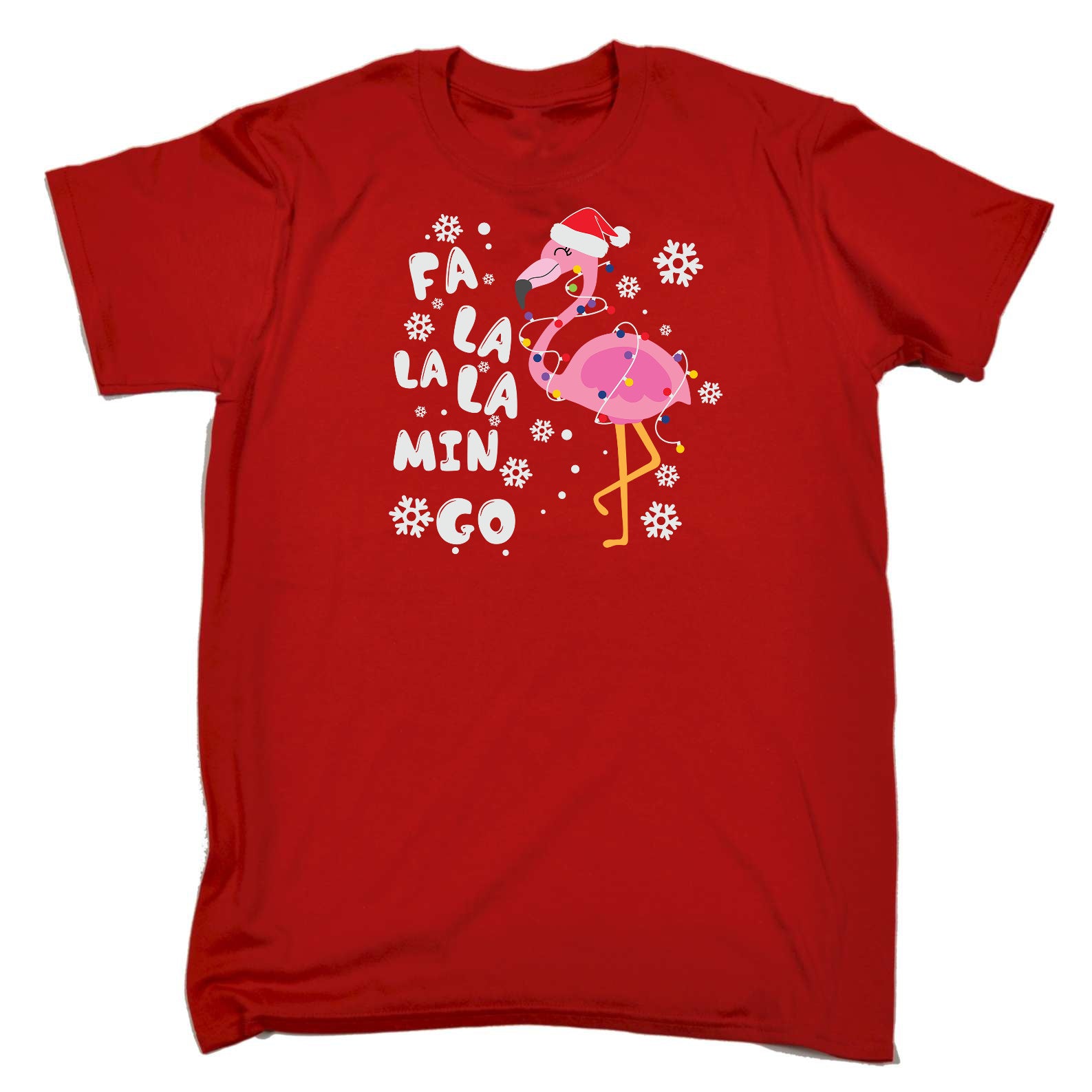 Fa La La Min Go Flamingo Christmas Xmas Bird Animal - Mens Funny T-Shirt Tshirts