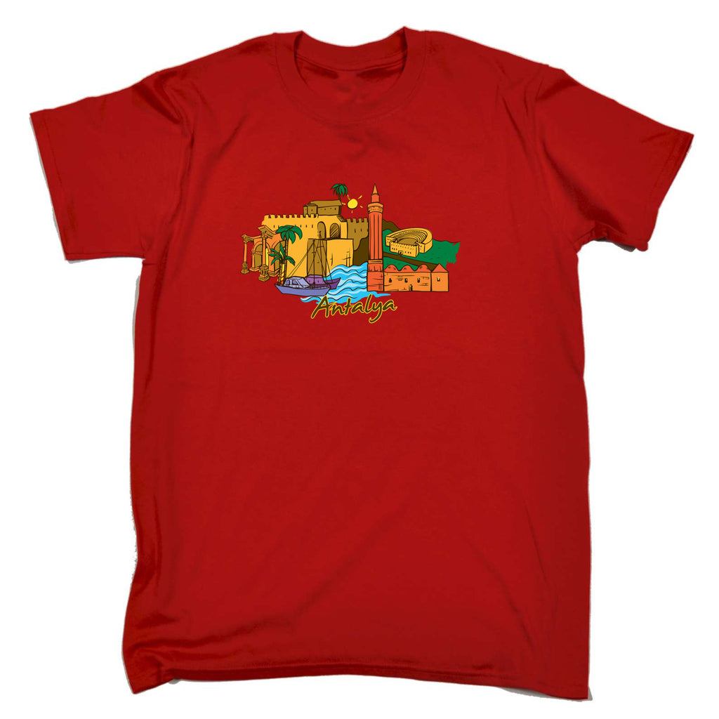 Antalya Turkey Country Flag Mediterranean - Mens 123t Funny T-Shirt Tshirts