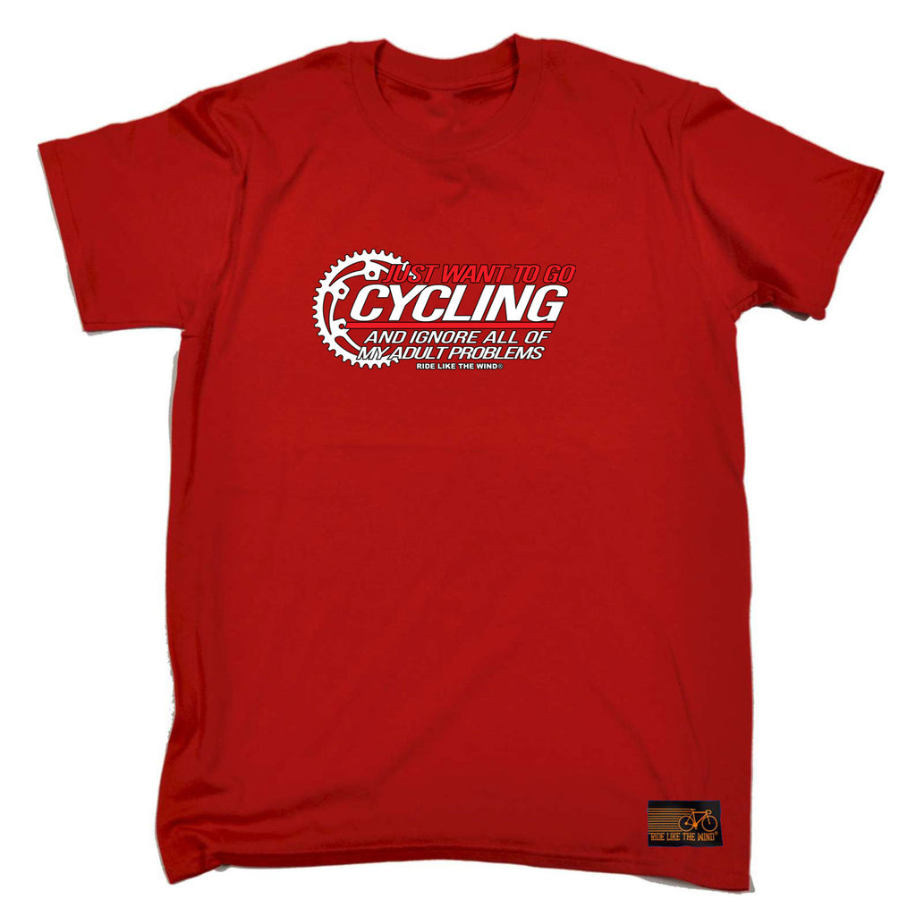 Rltw Just Want To Go Cycling - Mens Funny T-Shirt Tshirts