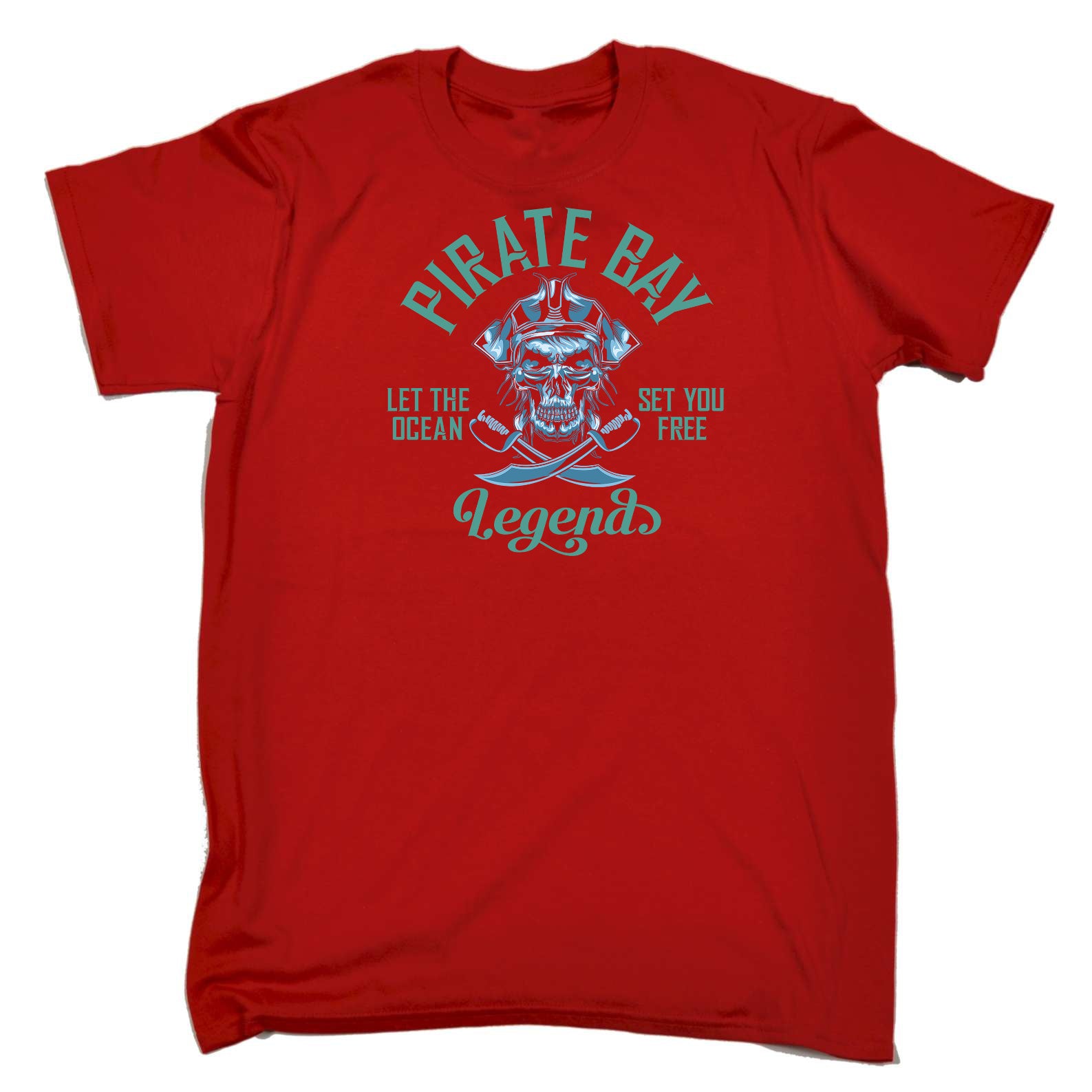 Pirate Bay Let The Ocean Set You Free - Mens Funny T-Shirt Tshirts
