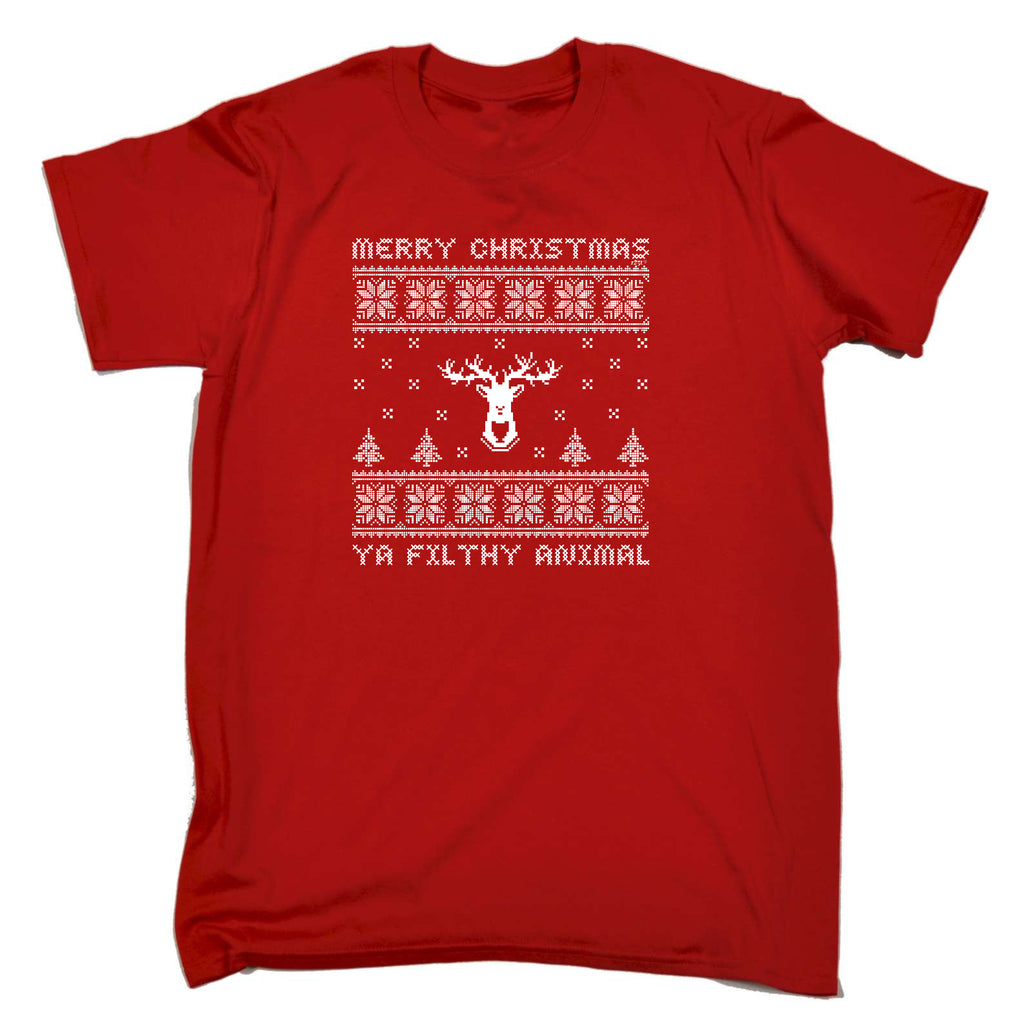 Merry Christmas Ya Filty Animal Jumper - Mens Funny T-Shirt Tshirts