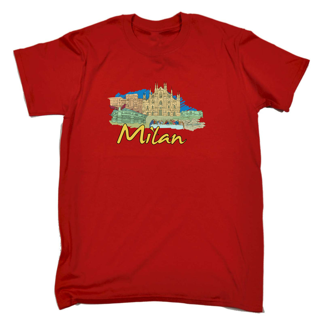 Milan Italy Country Flag Destination - Mens 123t Funny T-Shirt Tshirts